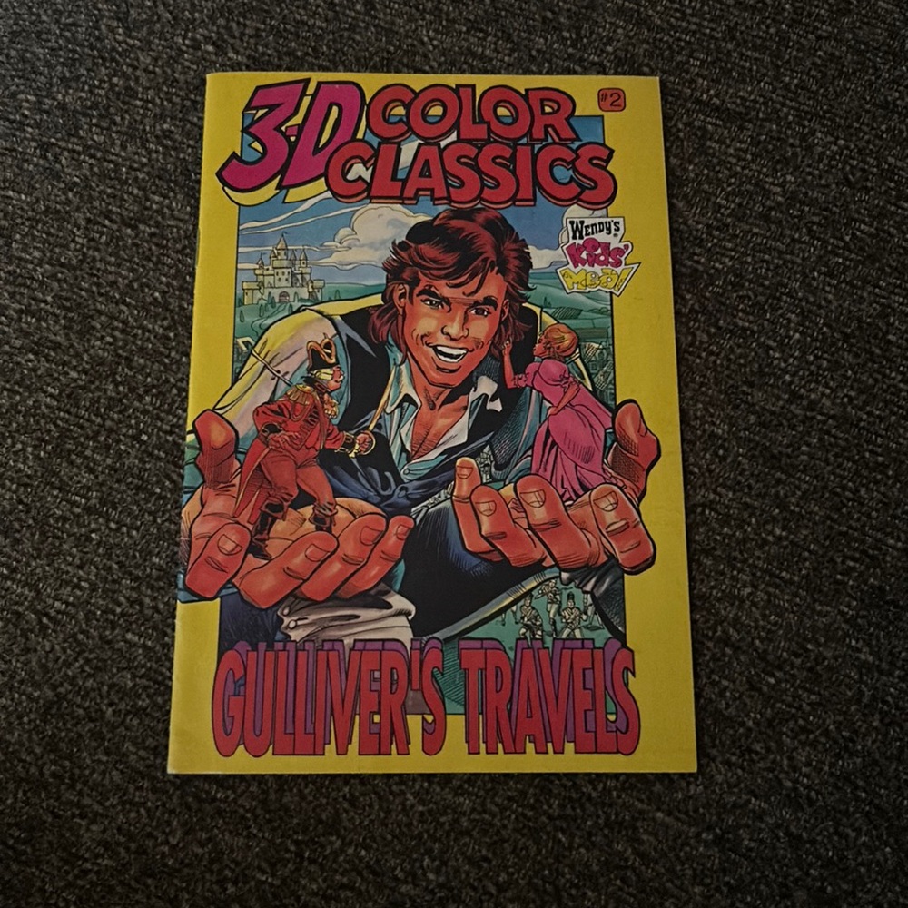 1995 Wendy's Kids Meal 3D Glasses Color Classics Comic #2 Gulliver’s Travels Toy